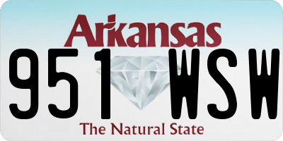 AR license plate 951WSW