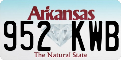AR license plate 952KWB