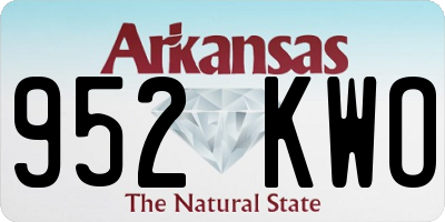 AR license plate 952KWO