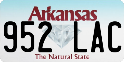 AR license plate 952LAC