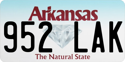 AR license plate 952LAK