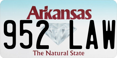 AR license plate 952LAW
