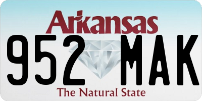 AR license plate 952MAK