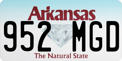 AR license plate 952MGD