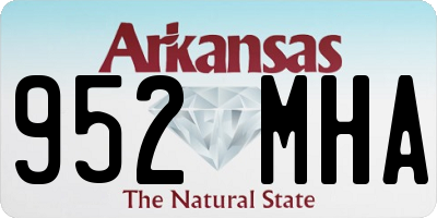 AR license plate 952MHA