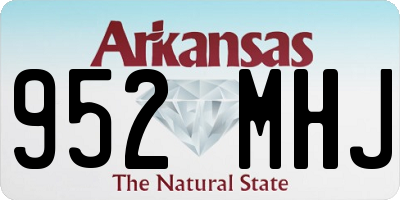 AR license plate 952MHJ