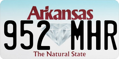 AR license plate 952MHR