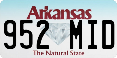 AR license plate 952MID