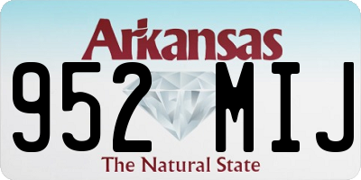 AR license plate 952MIJ