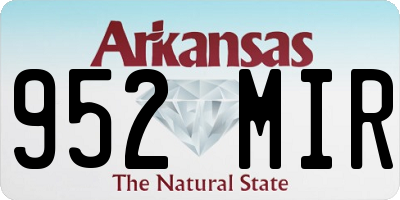 AR license plate 952MIR
