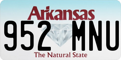 AR license plate 952MNU