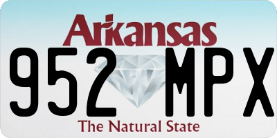 AR license plate 952MPX