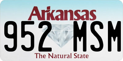 AR license plate 952MSM