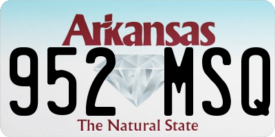 AR license plate 952MSQ