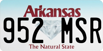 AR license plate 952MSR