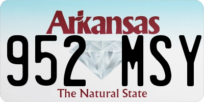 AR license plate 952MSY