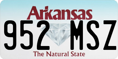 AR license plate 952MSZ