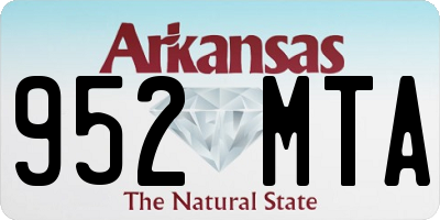 AR license plate 952MTA