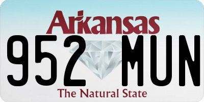 AR license plate 952MUN