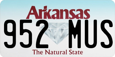 AR license plate 952MUS