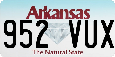AR license plate 952VUX