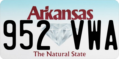 AR license plate 952VWA