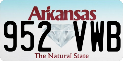 AR license plate 952VWB