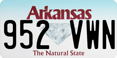 AR license plate 952VWN