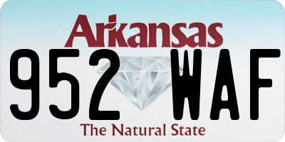 AR license plate 952WAF