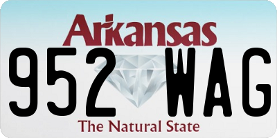 AR license plate 952WAG