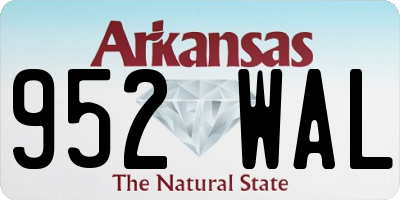 AR license plate 952WAL