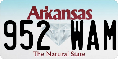 AR license plate 952WAM