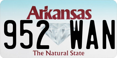 AR license plate 952WAN
