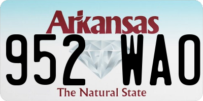 AR license plate 952WAO