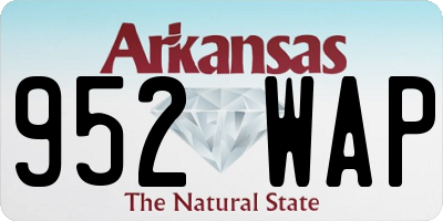 AR license plate 952WAP