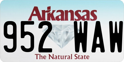 AR license plate 952WAW