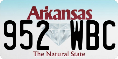 AR license plate 952WBC