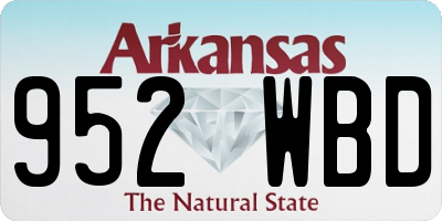 AR license plate 952WBD