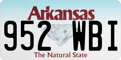 AR license plate 952WBI