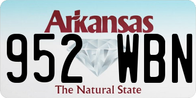 AR license plate 952WBN
