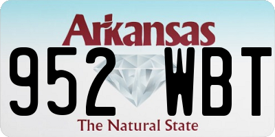 AR license plate 952WBT