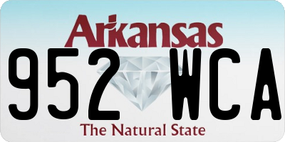AR license plate 952WCA