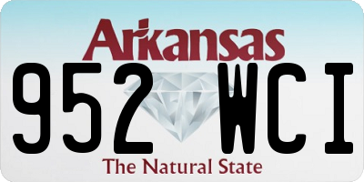 AR license plate 952WCI