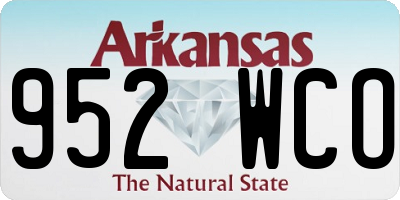 AR license plate 952WCO
