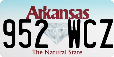 AR license plate 952WCZ