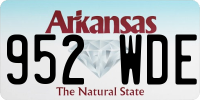 AR license plate 952WDE