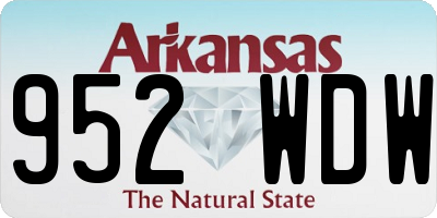 AR license plate 952WDW