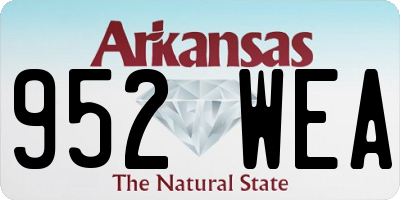 AR license plate 952WEA