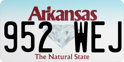 AR license plate 952WEJ
