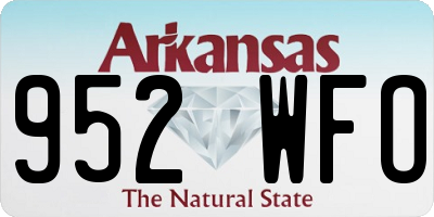 AR license plate 952WFO